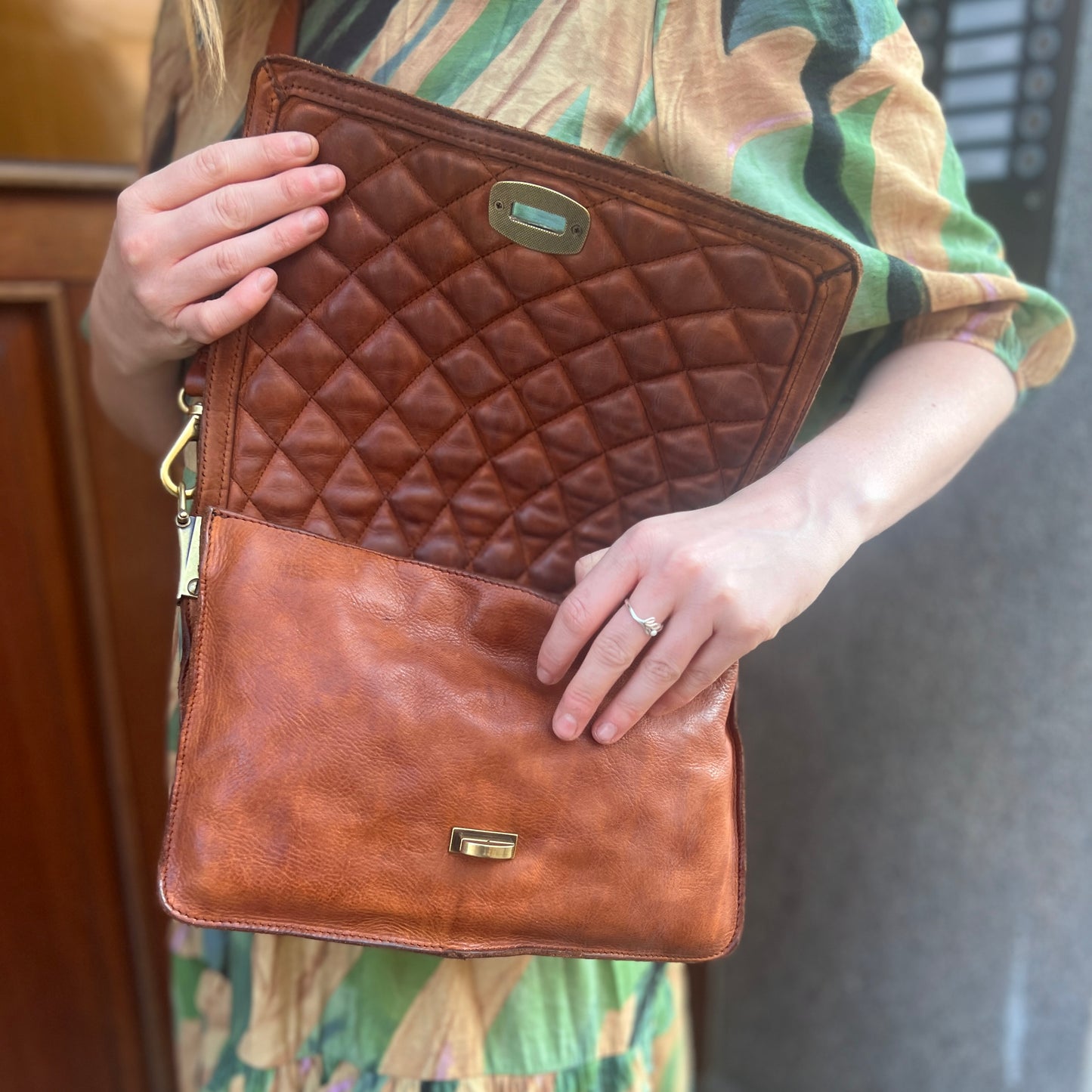 Campomaggi Crossbody Quilt Cognac