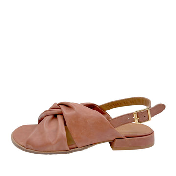 Angulus 5861 - 101 Cognac Slingback Sandal med snoet skind over vrist