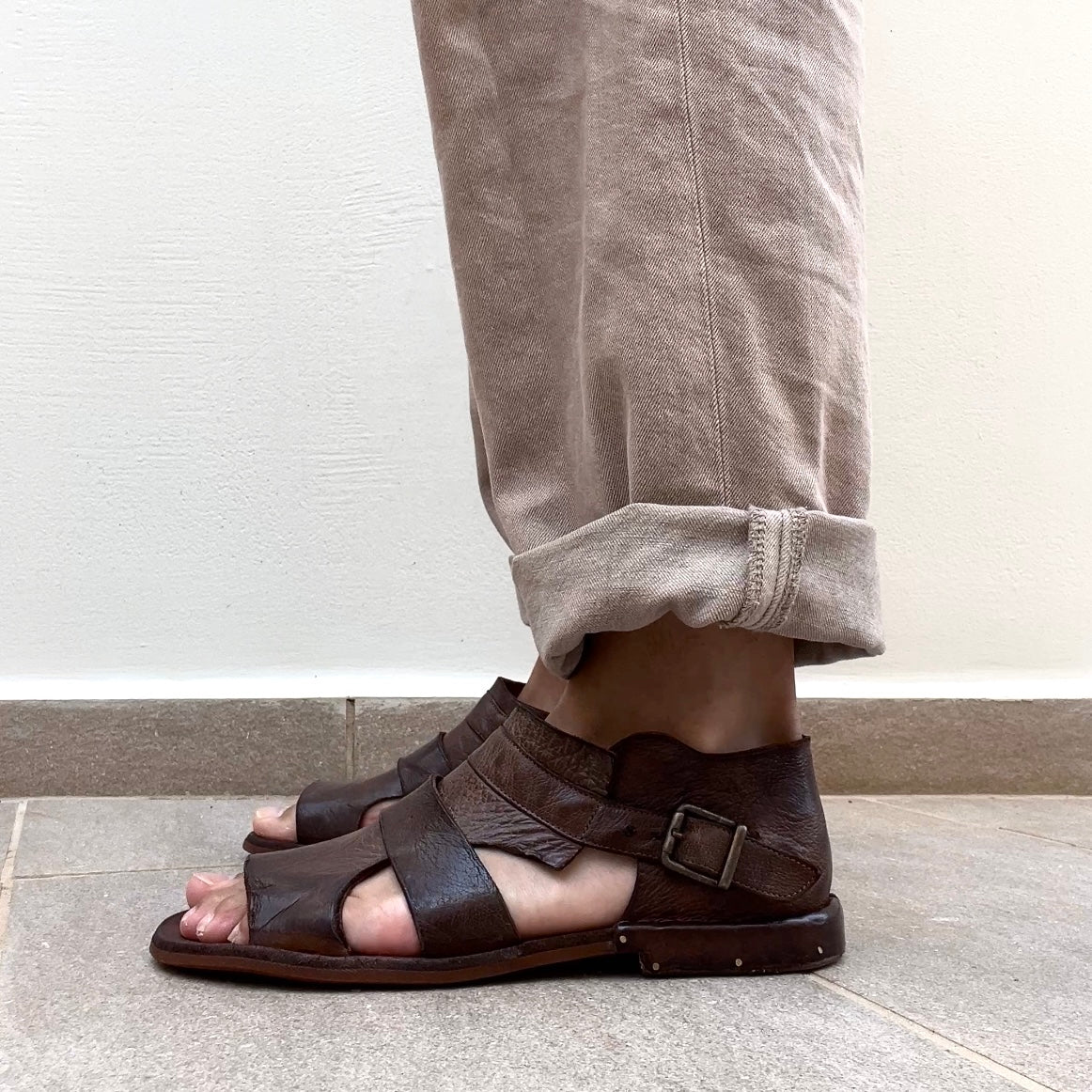 Bubetti Herre 8691 Gladiator Sandal Kastanje patina