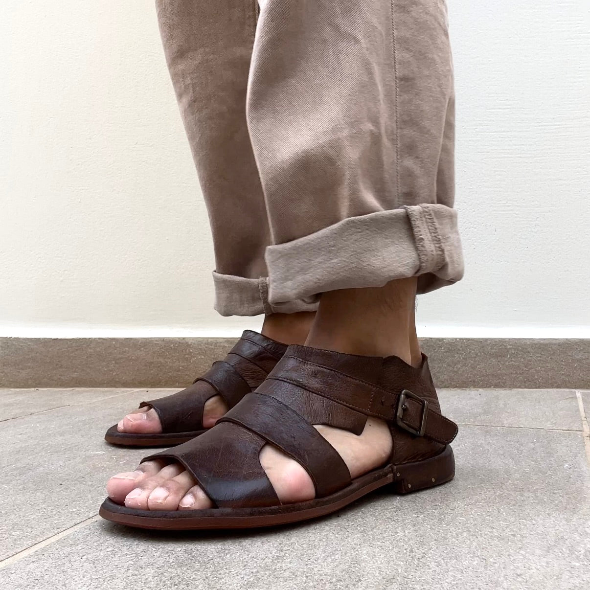 Bubetti Herre 8691 Gladiator Sandal Kastanje patina