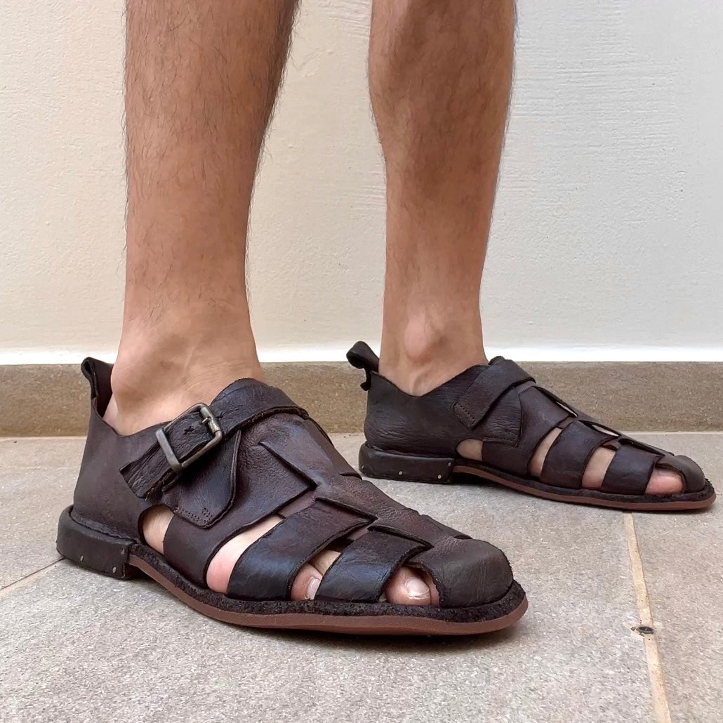 Bubetti Herre Fisherman Sandal 8674 Hasselnød Patina