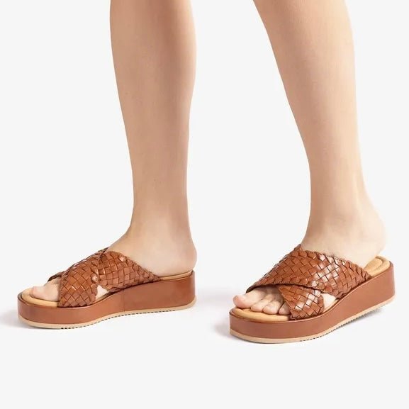 Unisa Kartal Cognac Slip - inn fletsandal med plateau sål