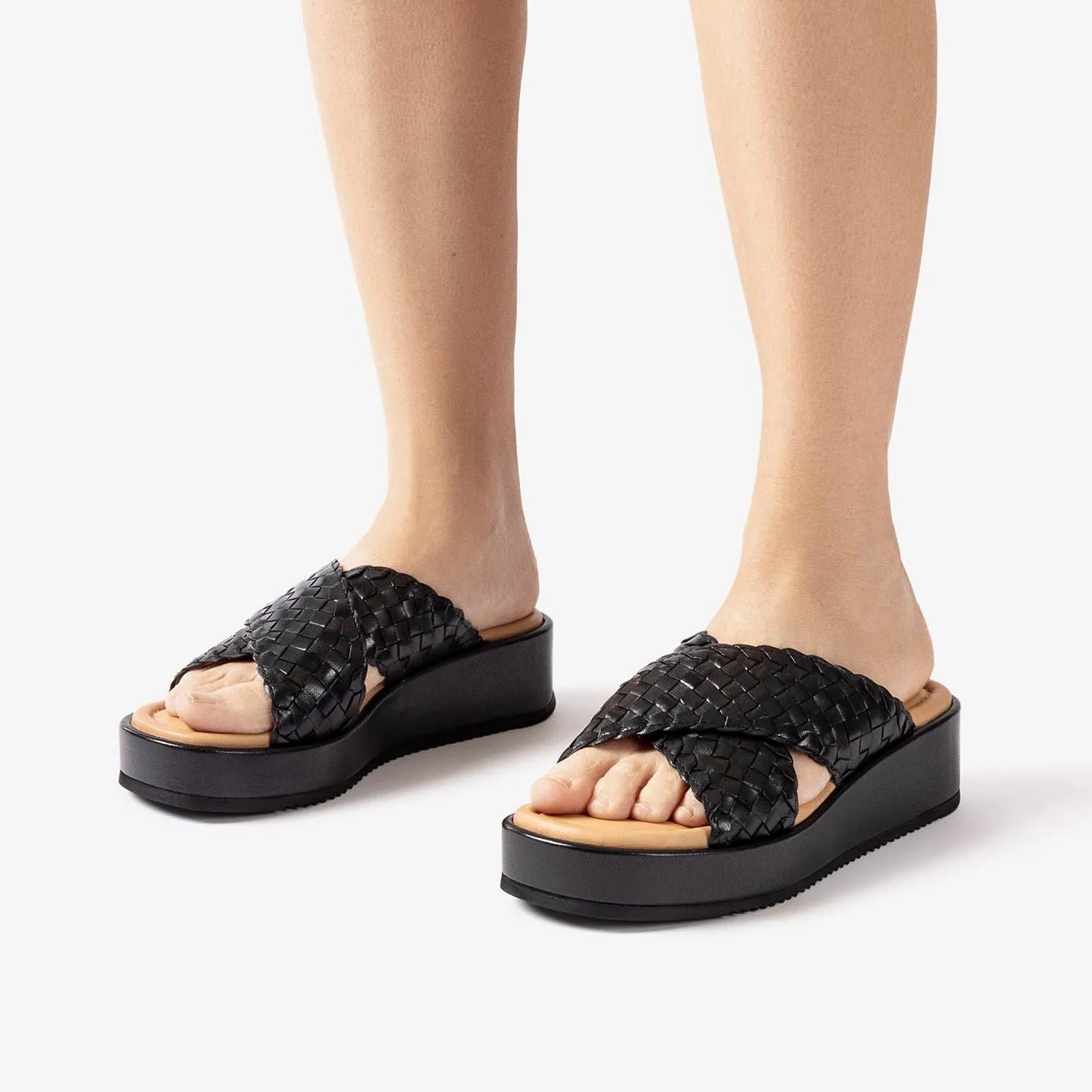 Unisa Kartal Sort Slip - inn fletsandal med plateau sål