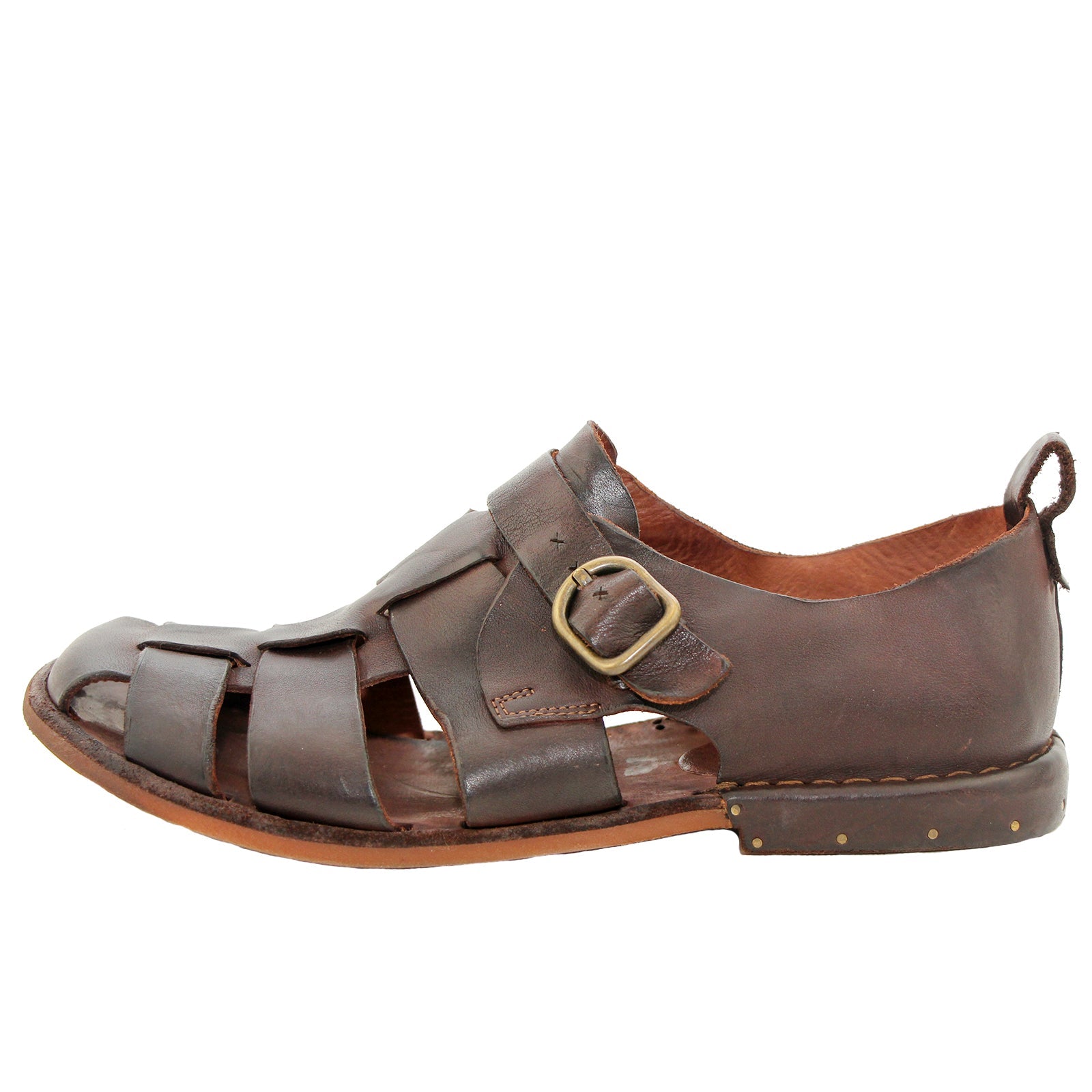 Bubetti 8674 Lux.538 Kastanjebrun Lukket Herresandal i Skind