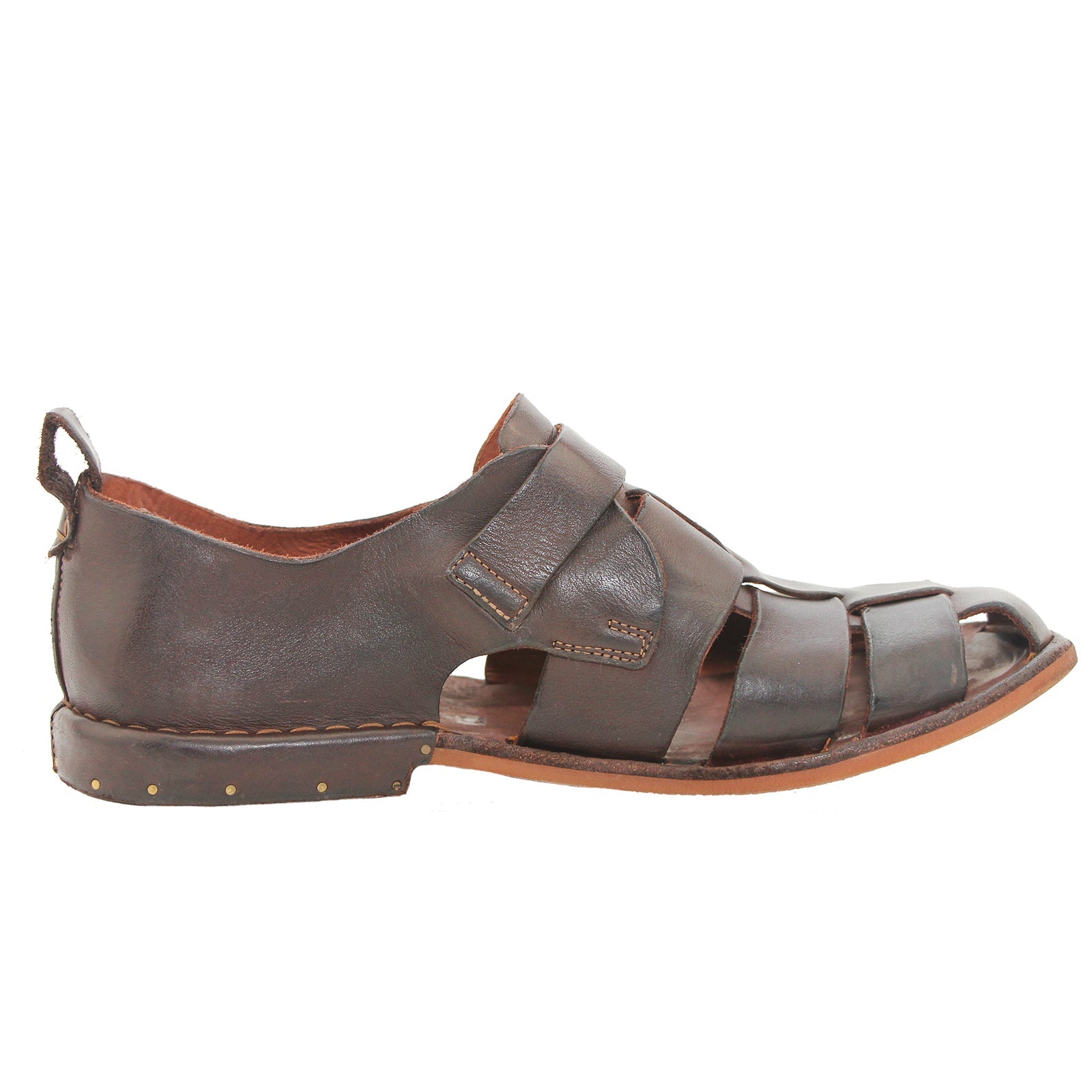 Bubetti 8674 Lux.538 Kastanjebrun Lukket Herresandal i Skind