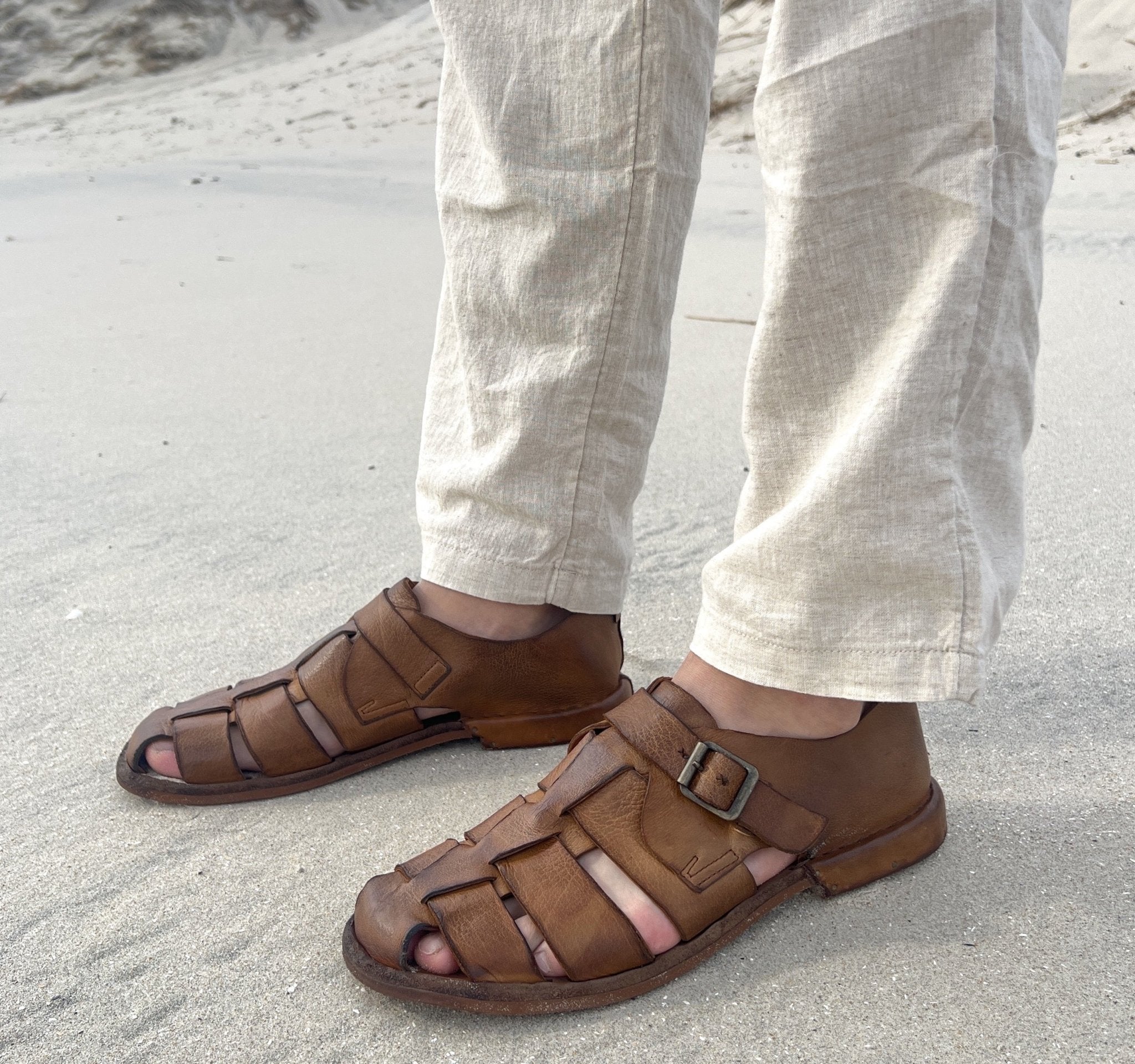 Bubetti 8674 Lux.547 Lysebrun Lukket Herresandal i Skind