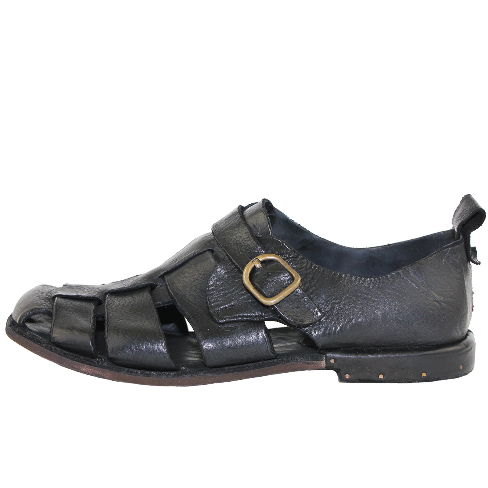 Bubetti 8674 Lux.Nero Sort Lukket Herresandal i Skind