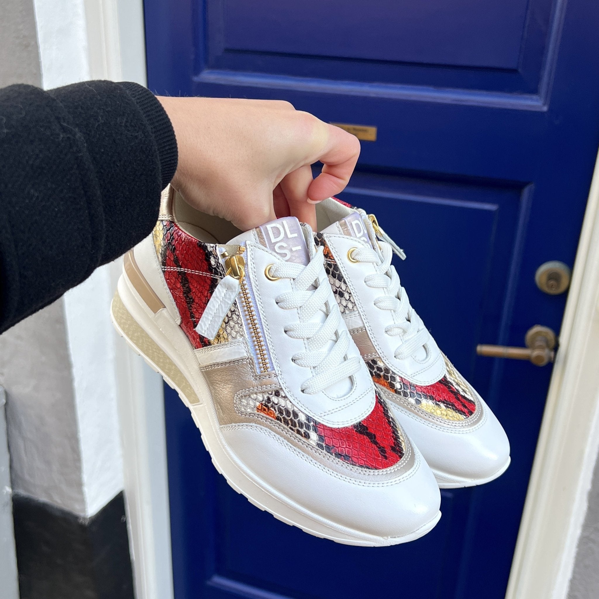 DLSport 5675 Sneaker-lynlås-snøre multi snake
