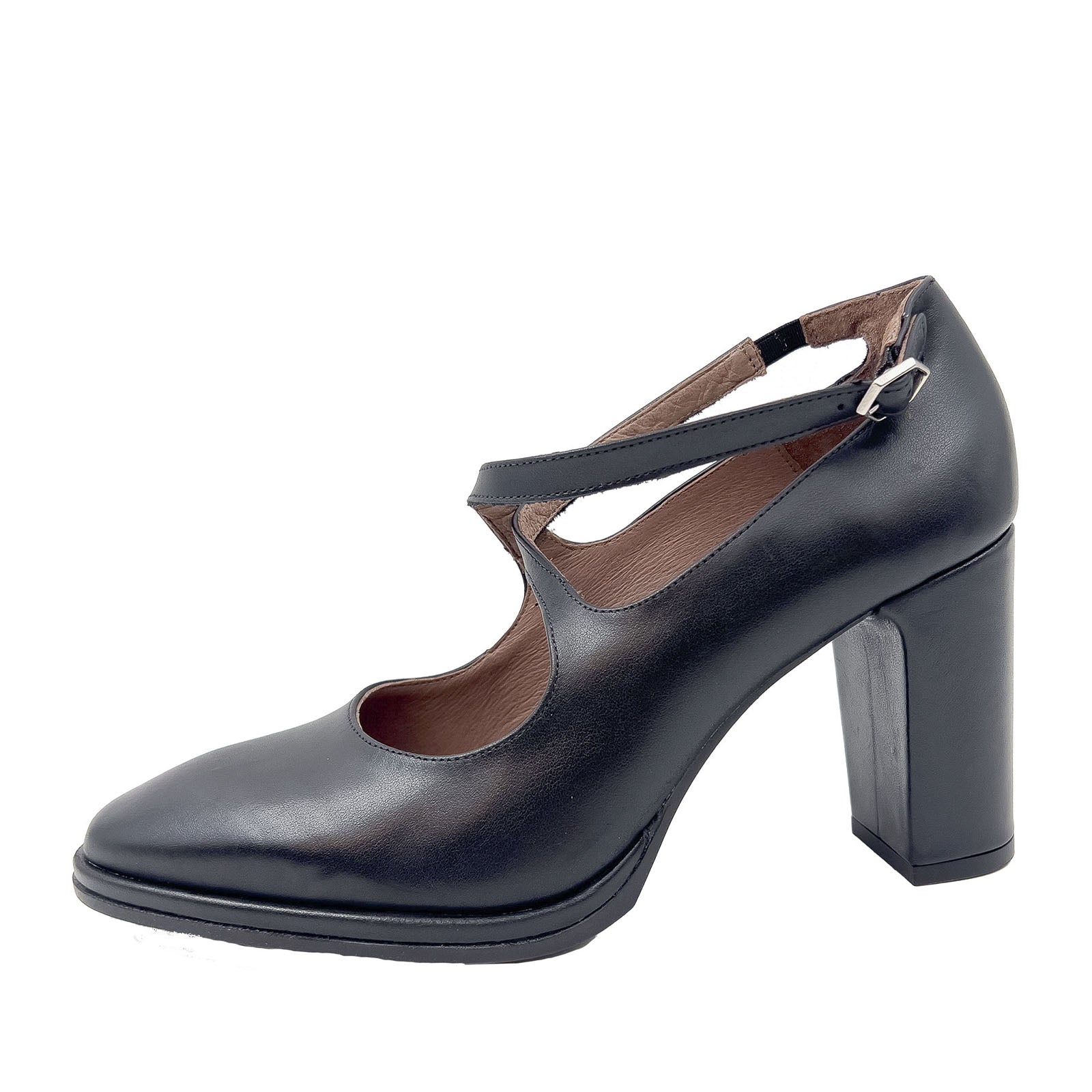 Wonders M-5131 Sort Glat Skind Plateau Pump