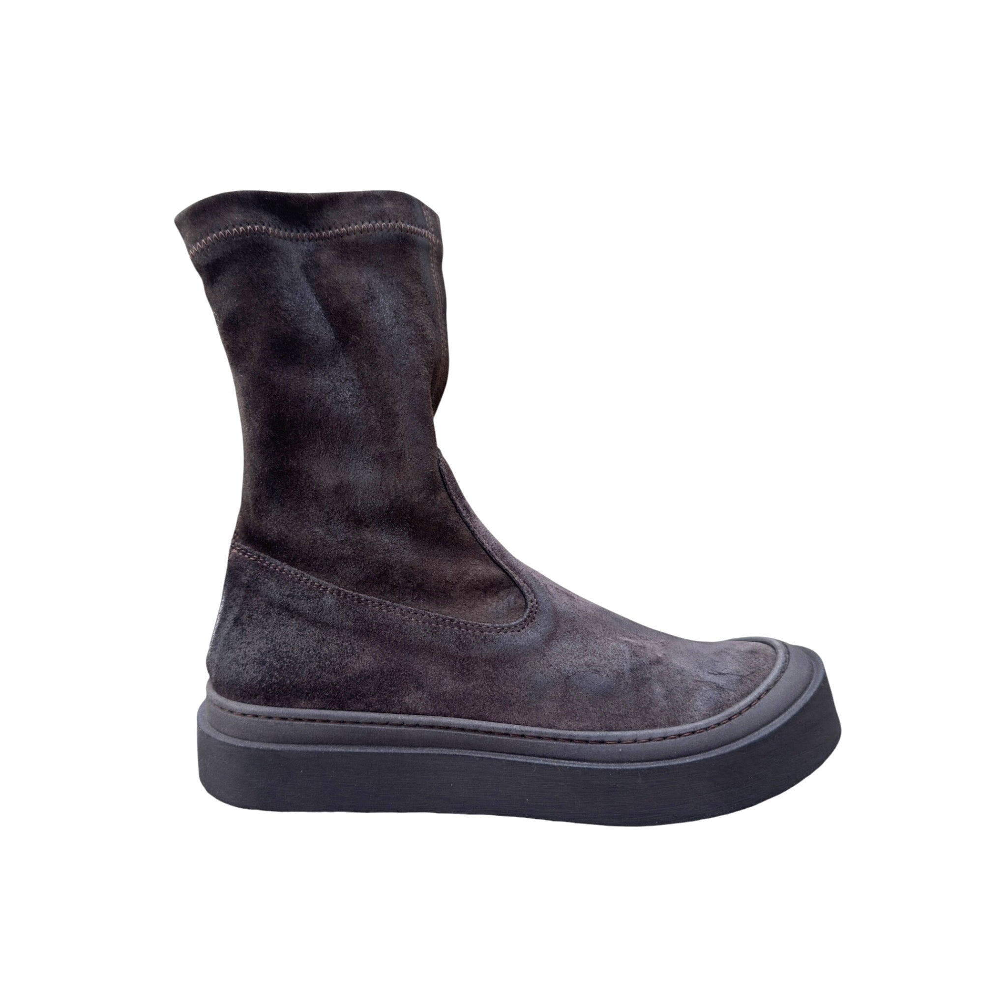Lofina 10380 mørkbrun boot I camoscio stretch