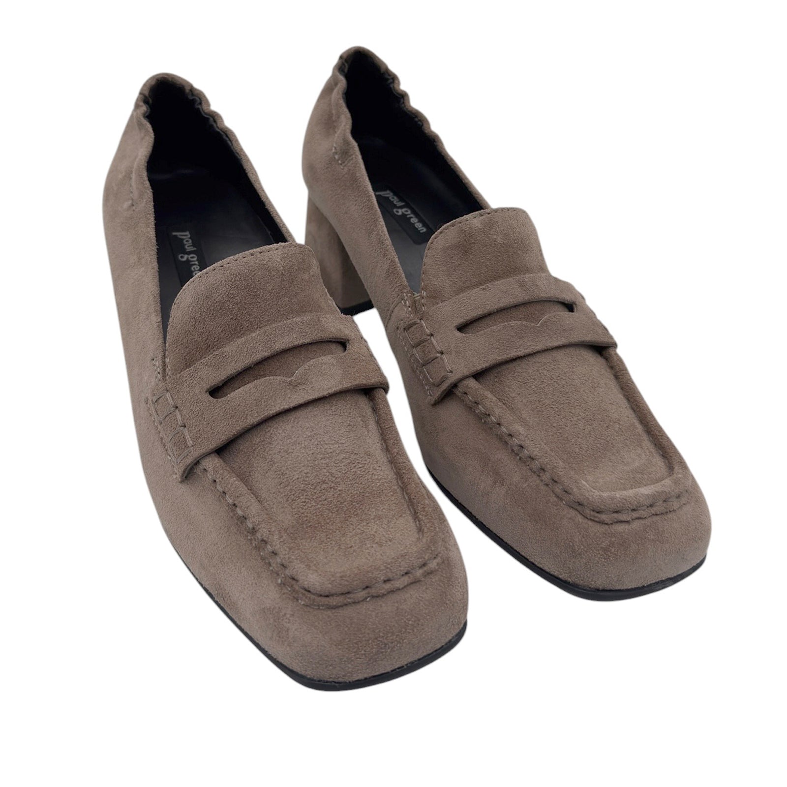 Paul Green 3861-005 beige loafer på blok hæl