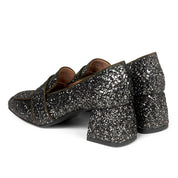 Angulus 1647 - 101 Loafer grøn glitter med hæl