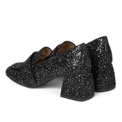 Angulus 1647 - 101 Loafer sort glitter med hæl