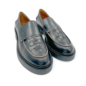 Angulus 1673 - 201 Loafer Sort med Brun kant