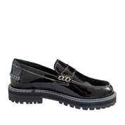 Angulus 1715 - 101 sort penny loafer med kontraststikninger