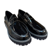 Angulus 1715 - 101 sort penny loafer med kontraststikninger