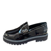 Angulus 1715 - 101 sort penny loafer med kontraststikninger