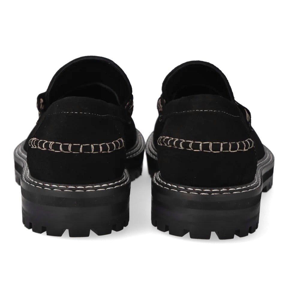 Angulus 1715 - 101 sort penny loafer med kontraststikninger