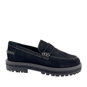 Angulus 1715 - 101 sort penny loafer med kontraststikninger