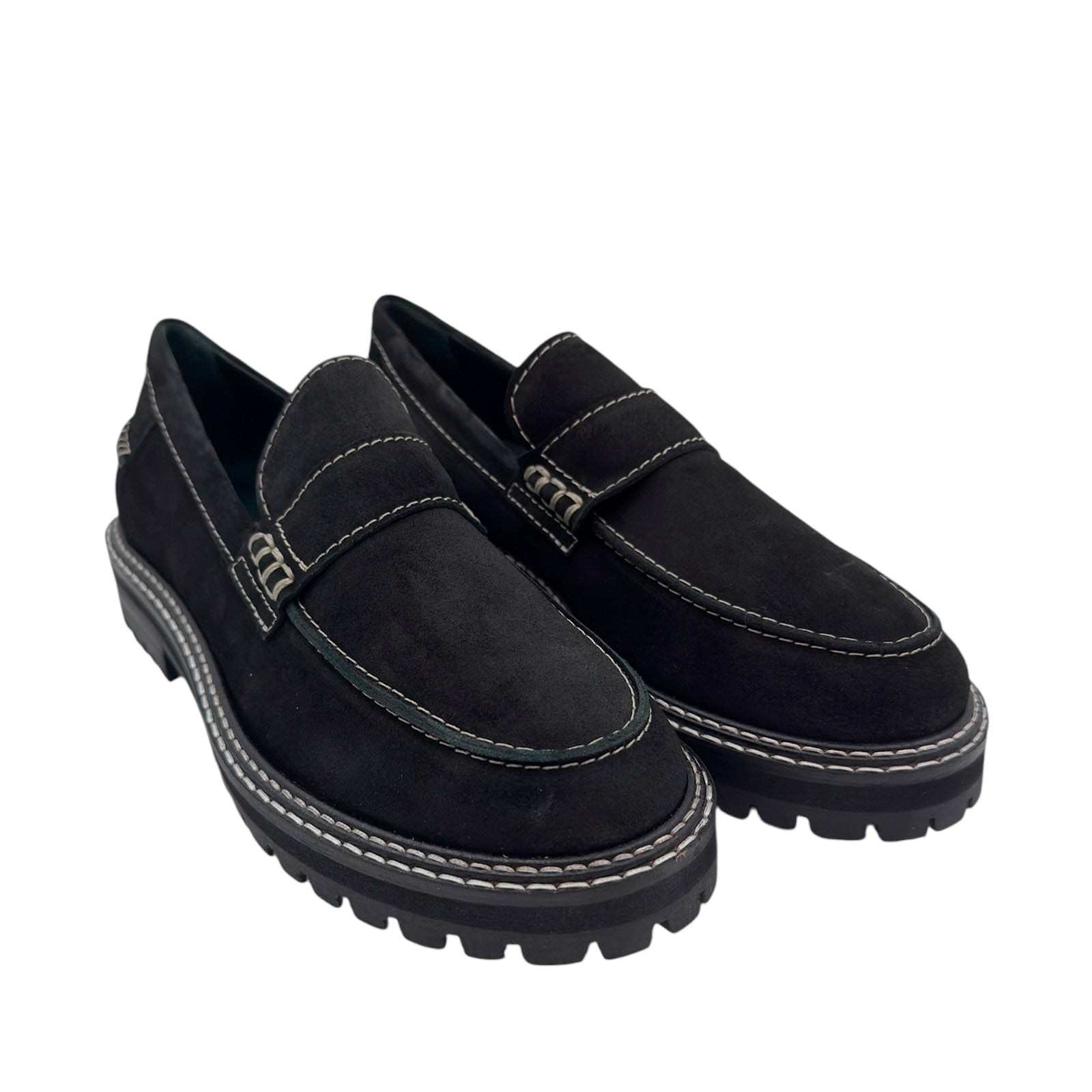 Angulus 1715 - 101 sort penny loafer med kontraststikninger