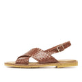 Angulus 5637 - 105 Terracotta klassisk flettet krydsrem sandal med slingback