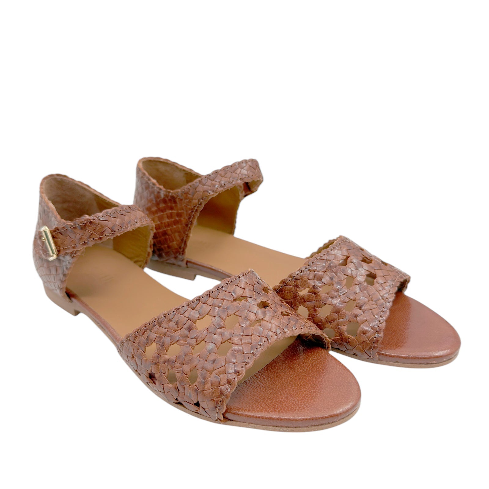 Angulus 5844 - 101 Cognac Håndflettet Remsandal
