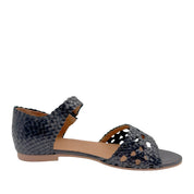 Angulus 5844 - 101 Sort Håndflettet Remsandal