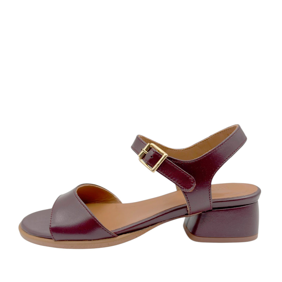 Angulus 5847 - 101 Bordeaux Ankelrems Sandal Med Spænde Og Lille Hæl