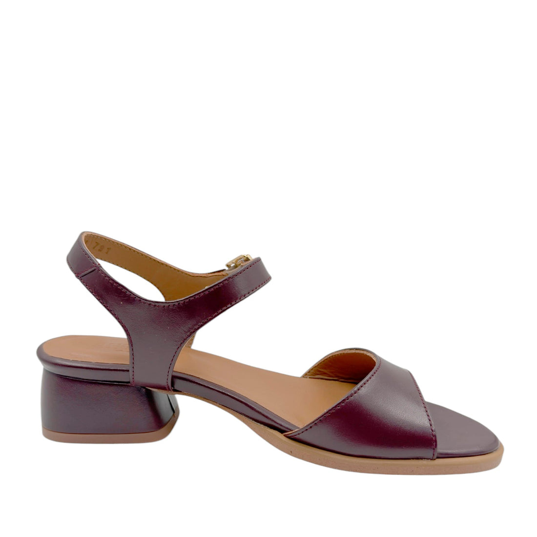 Angulus 5847 - 101 Bordeaux Ankelrems Sandal Med Spænde Og Lille Hæl