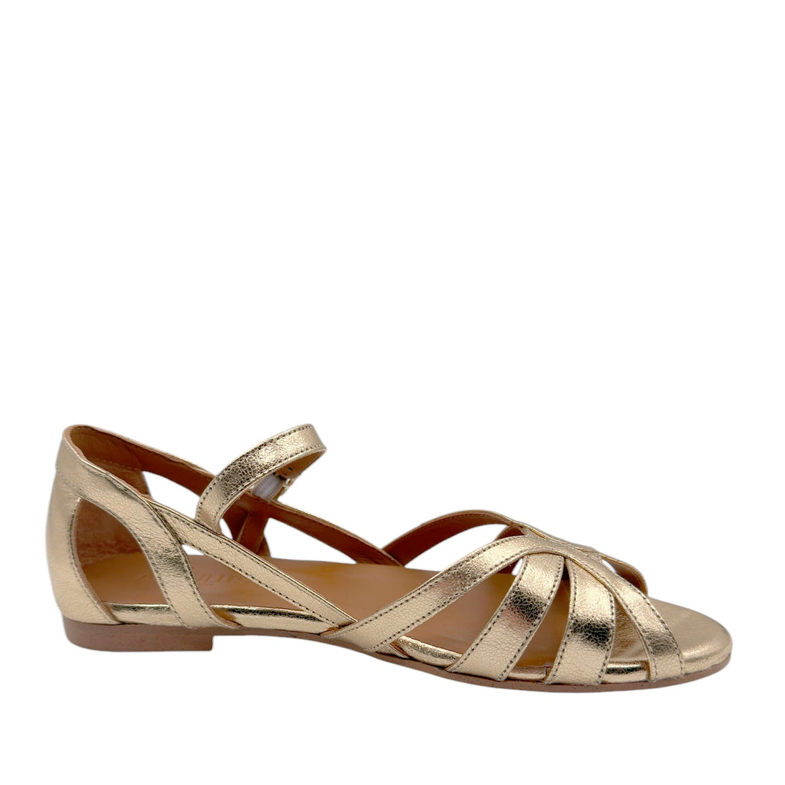 Angulus 5852 - 101 Guld Remsandal med ankelrem