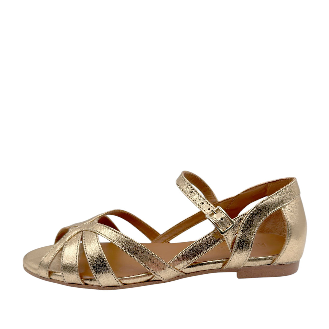Angulus 5852 - 101 Guld Remsandal med ankelrem