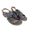 Angulus 5861 - 101 sort slingback sandal med snoet skind over vrist