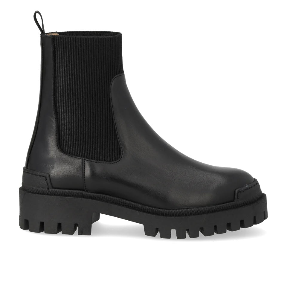 Angulus 7653 - 101 sort dame skind støvle med elastik