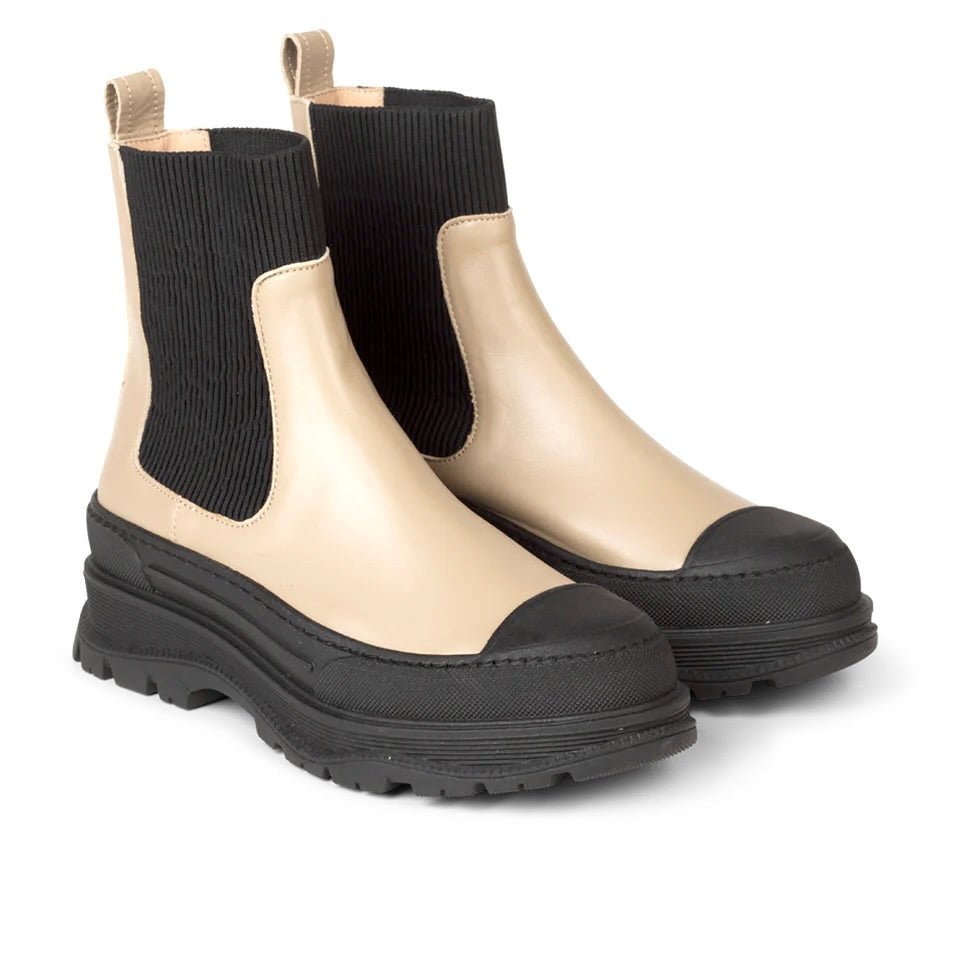 Angulus 7708 Beige Dame Skind Støvle med elastik