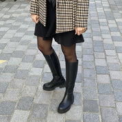 Angulus - 7711 - 101 - lang - sort - støvle - grov - sål