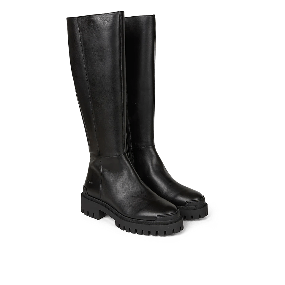 Angulus - 7711 - 101 - lang - sort - støvle - grov - sål