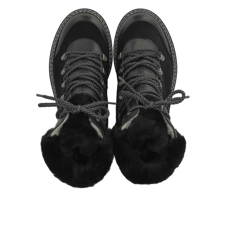Angulus 7851 - 101 Sort ulforet snørestøvle