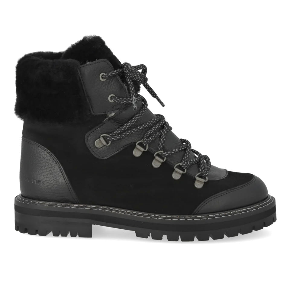 Angulus 7851 - 101 Sort ulforet snørestøvle