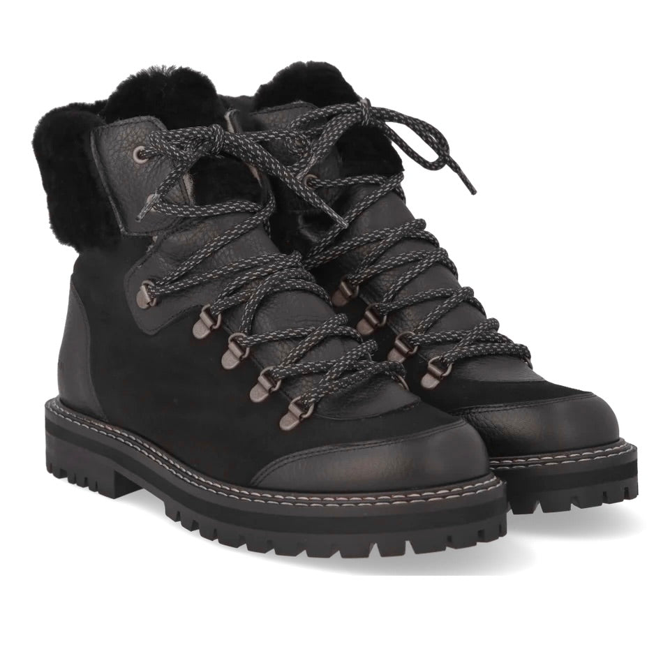 Angulus 7851 - 101 Sort ulforet snørestøvle