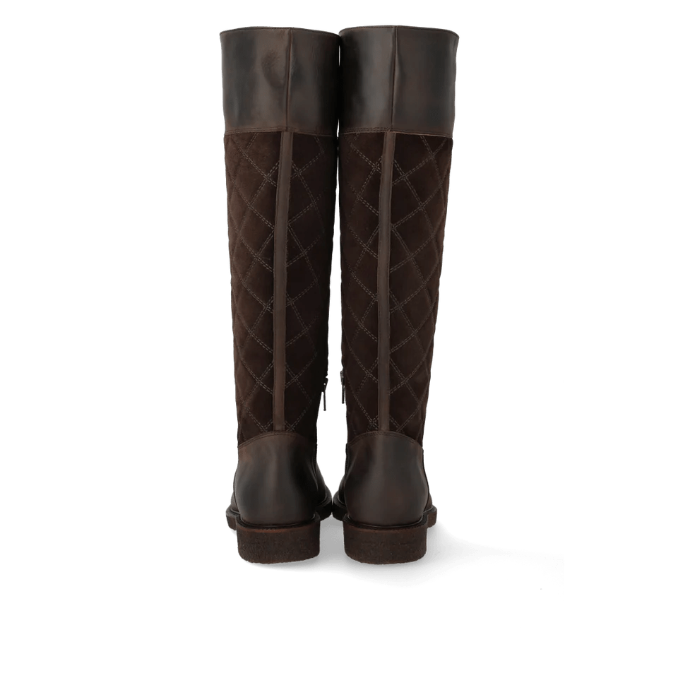 Angulus 7862 - 101 Langskaftet mørk brun støvle med quilt