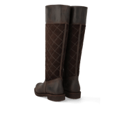 Angulus 7862 - 101 Langskaftet mørk brun støvle med quilt