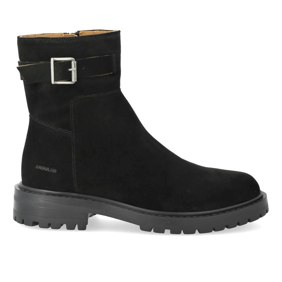 Angulus 7865 - 101 sort støvle med dekorativt spænde