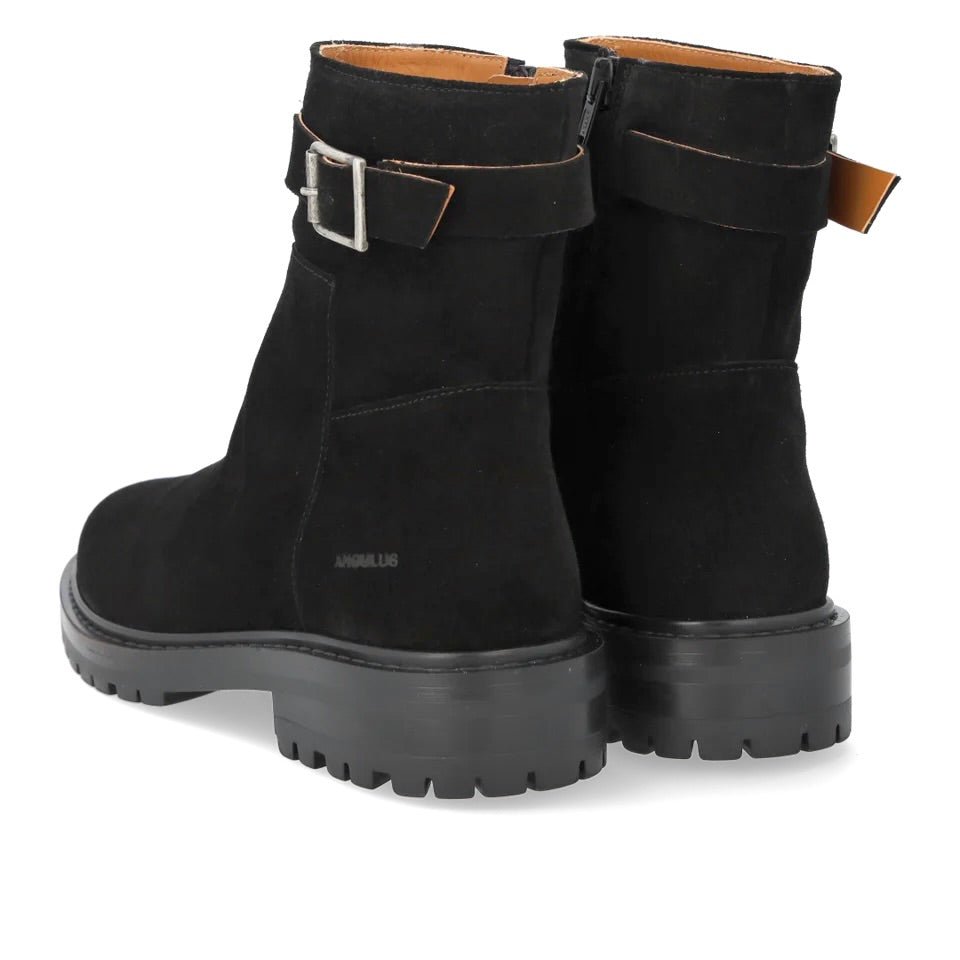 Angulus 7865 - 101 sort støvle med dekorativt spænde