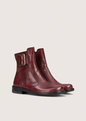 Bubetti 2047 BRED Bordeaux Klassisk Støvle med Spænde og Lynlås