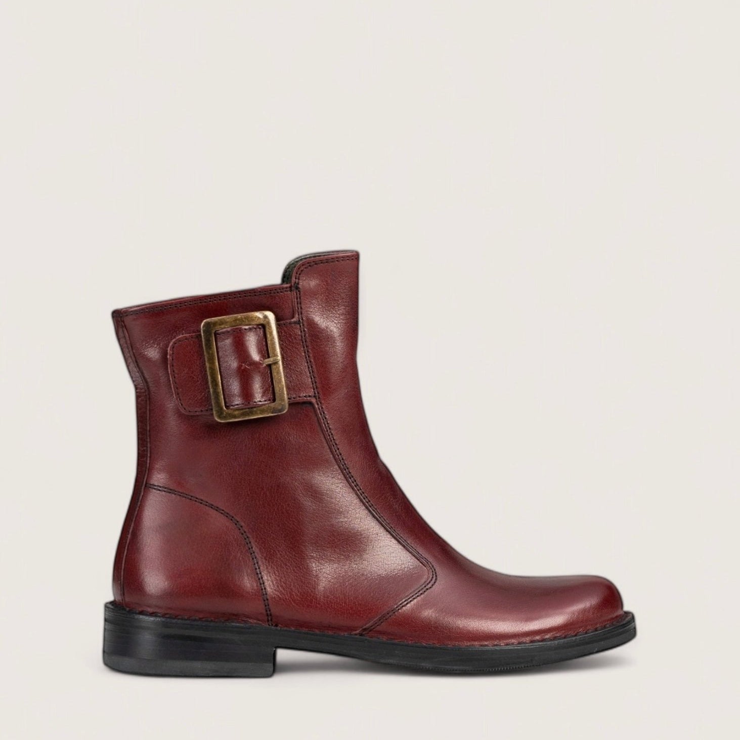 Bubetti 2047 BRED Bordeaux Klassisk Støvle med Spænde og Lynlås