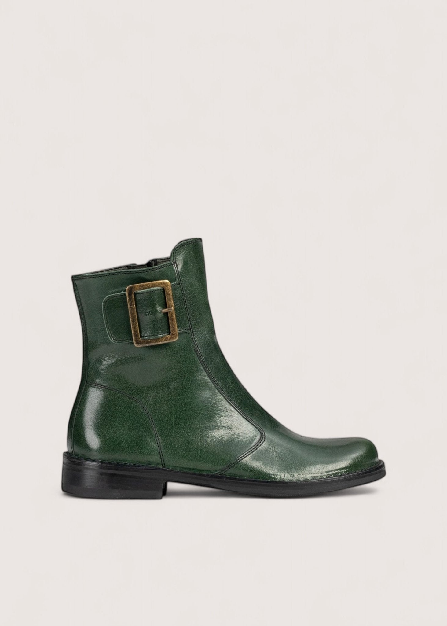 Bubetti 2047 BRED Grøn Klassisk Støvle med Spænde og Lynlås