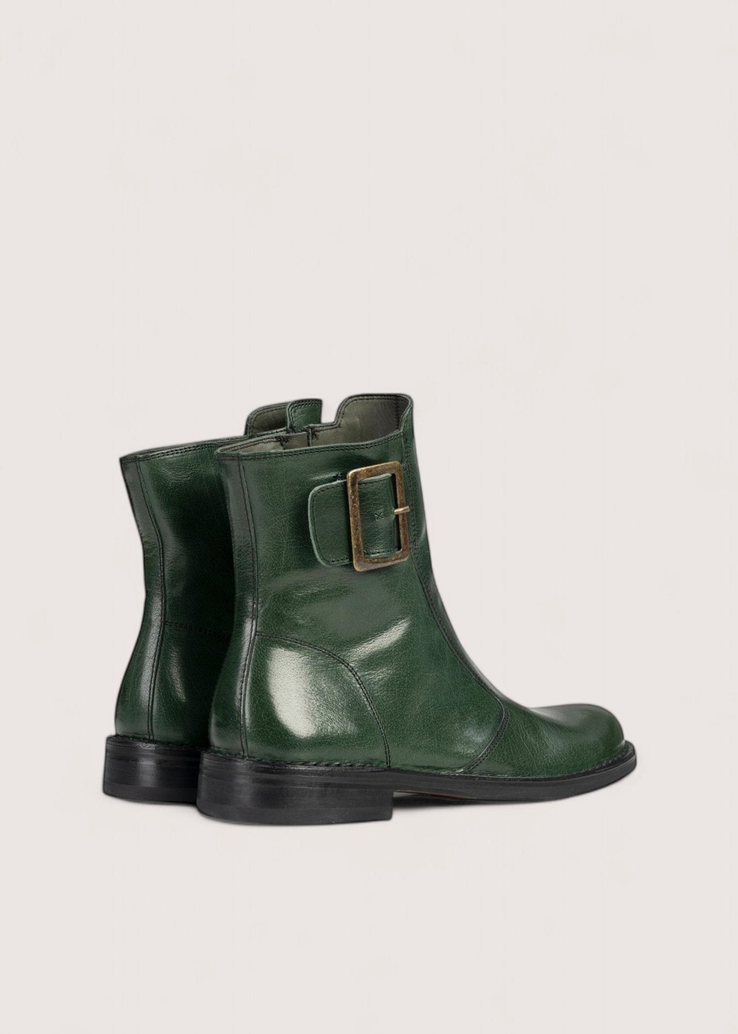 Bubetti 2047 BRED Grøn Klassisk Støvle med Spænde og Lynlås