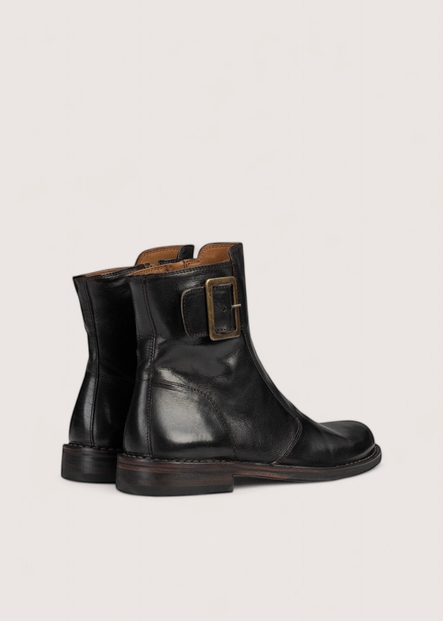 Bubetti 2047 BRED Kaffe Klassisk Støvle med Spænde og Lynlås