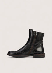 Bubetti 2047 BRED Kaffe Klassisk Støvle med Spænde og Lynlås