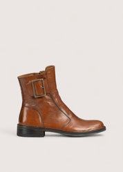 Bubetti 2047 Cognac Klassisk Støvle med Spænde og Lynlås